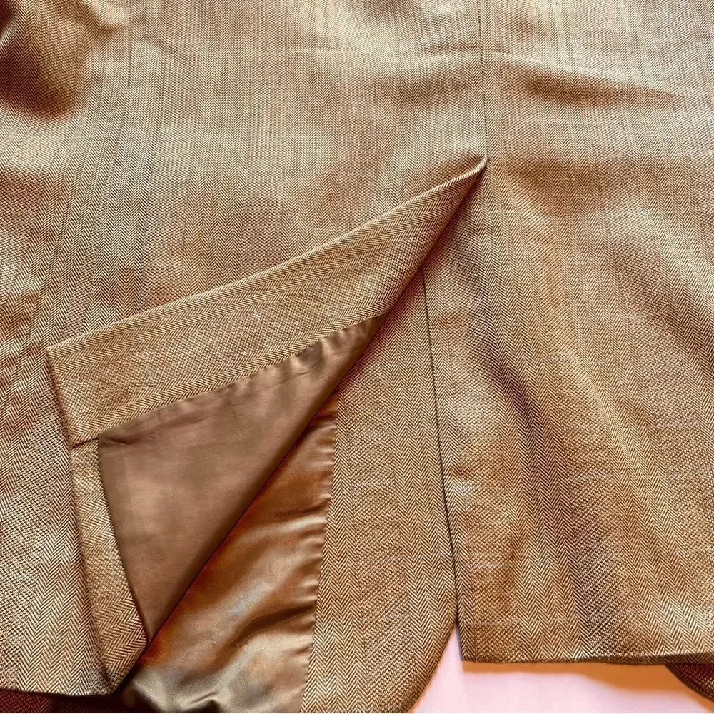 Lauren by Ralph Lauren Men's Sport Coat Camel w/lt blue pinstripe Size 48R